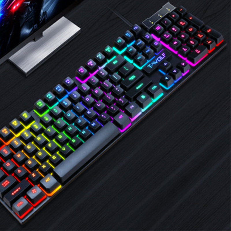 Gaming Usb Luminous Wired Keyboard CJJSBJYX00031-MouseFloating Manipulator
